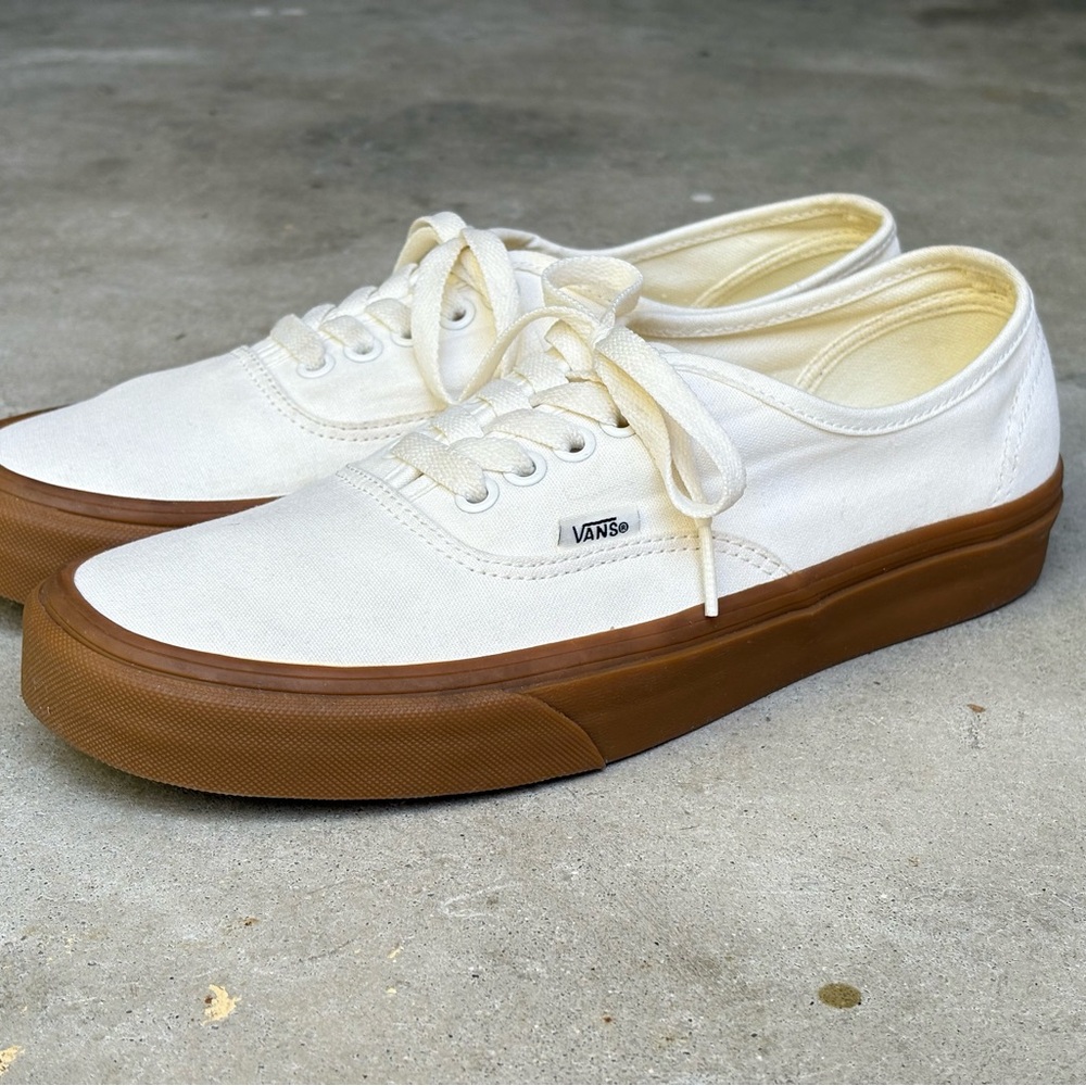 Vans Authentic Cream and Brown Sneakers